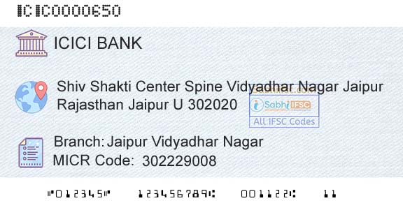 Icici Bank Limited Jaipur Vidyadhar Nagar Branch 