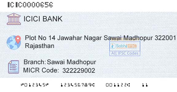 Icici Bank Limited Sawai MadhopurBranch 