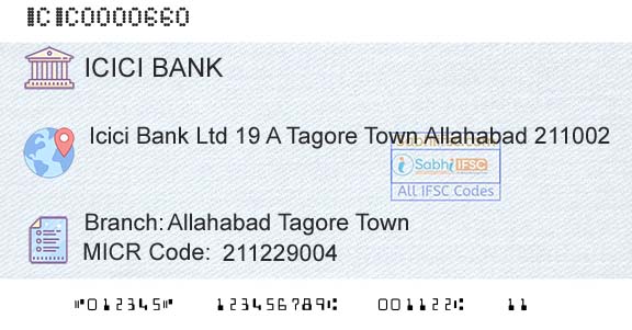 Icici Bank Limited Allahabad Tagore TownBranch 