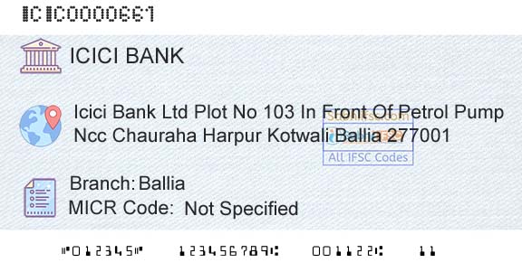 Icici Bank Limited BalliaBranch 