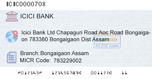 Icici Bank Limited Bongaigaon AssamBranch 