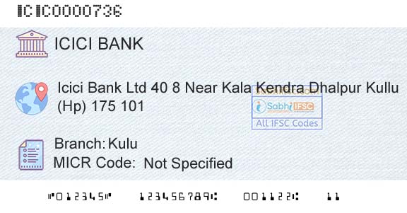 Icici Bank Limited KuluBranch 