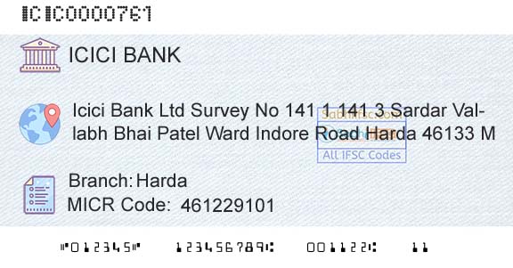 Icici Bank Limited HardaBranch 