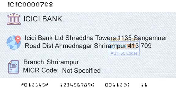 Icici Bank Limited ShrirampurBranch 