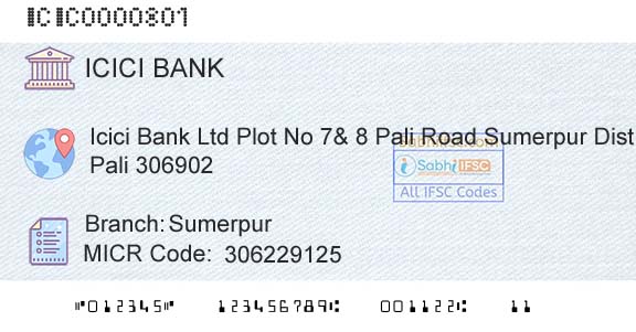 Icici Bank Limited SumerpurBranch 
