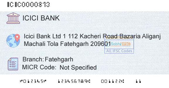 Icici Bank Limited FatehgarhBranch 