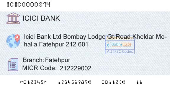 Icici Bank Limited FatehpurBranch 
