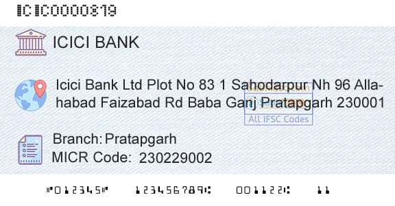 Icici Bank Limited PratapgarhBranch 