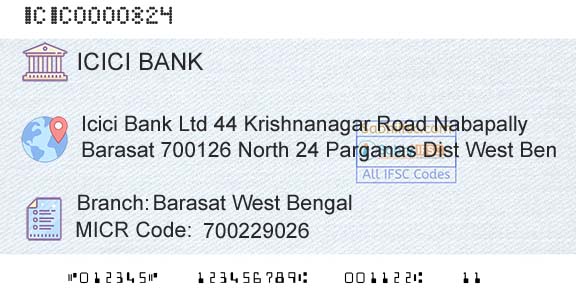 Icici Bank Limited Barasat West BengalBranch 