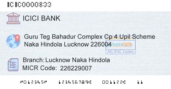 Icici Bank Limited Lucknow Naka Hindola Branch 
