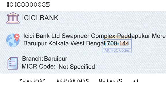 Icici Bank Limited BaruipurBranch 