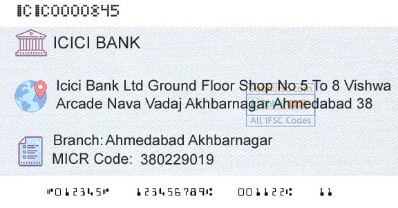 Icici Bank Limited Ahmedabad AkhbarnagarBranch 