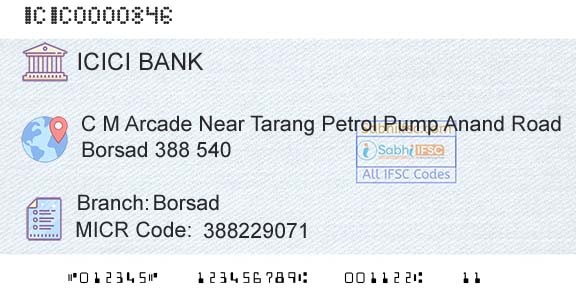 Icici Bank Limited BorsadBranch 