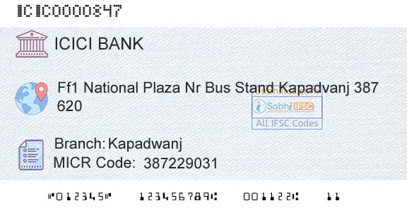 Icici Bank Limited KapadwanjBranch 
