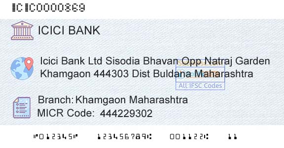 Icici Bank Limited Khamgaon MaharashtraBranch 