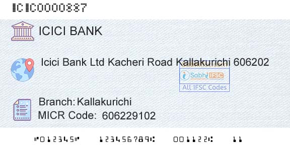 Icici Bank Limited KallakurichiBranch 