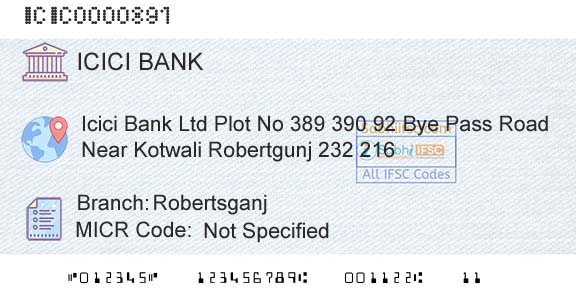 Icici Bank Limited RobertsganjBranch 