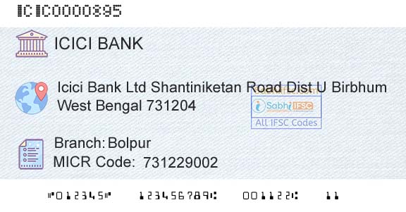 Icici Bank Limited BolpurBranch 