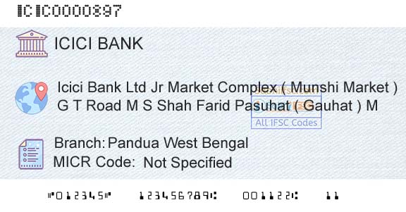 Icici Bank Limited Pandua West BengalBranch 