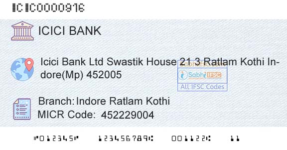 Icici Bank Limited Indore Ratlam KothiBranch 