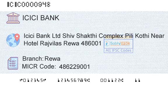 Icici Bank Limited RewaBranch 