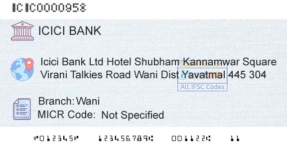Icici Bank Limited WaniBranch 