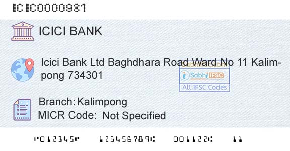 Icici Bank Limited KalimpongBranch 