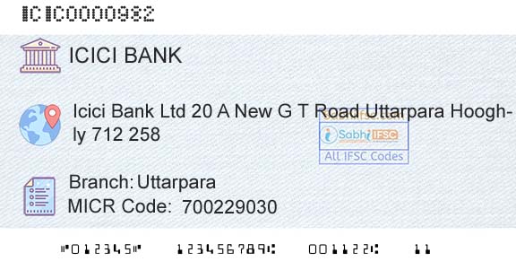 Icici Bank Limited UttarparaBranch 
