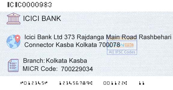 Icici Bank Limited Kolkata KasbaBranch 
