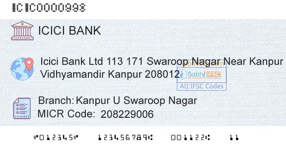 Icici Bank Limited Kanpur U Swaroop NagarBranch 