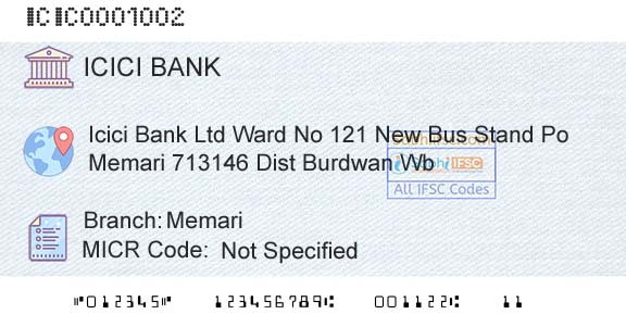 Icici Bank Limited MemariBranch 