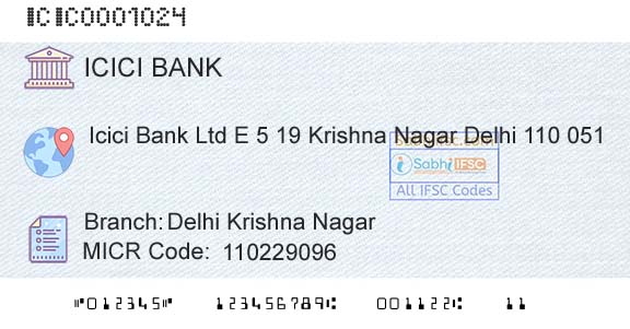 Icici Bank Limited Delhi Krishna NagarBranch 