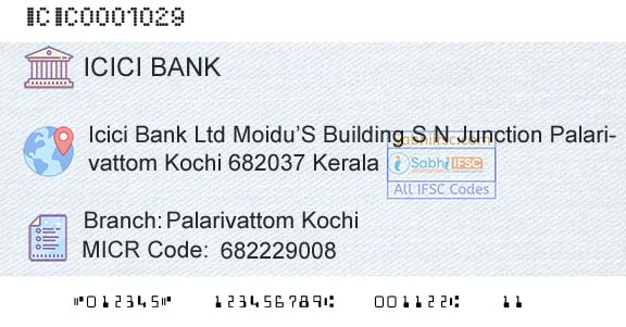 Icici Bank Limited Palarivattom KochiBranch 
