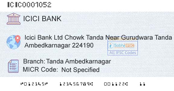 Icici Bank Limited Tanda AmbedkarnagarBranch 
