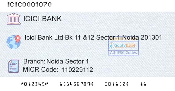 Icici Bank Limited Noida Sector 1Branch 