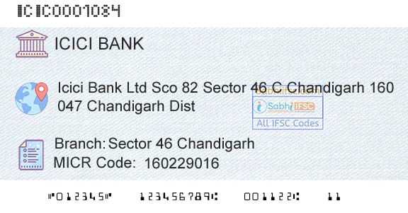 Icici Bank Limited Sector 46 ChandigarhBranch 