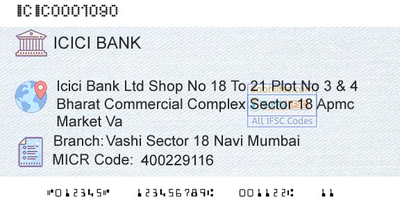 Icici Bank Limited Vashi Sector 18 Navi MumbaiBranch 