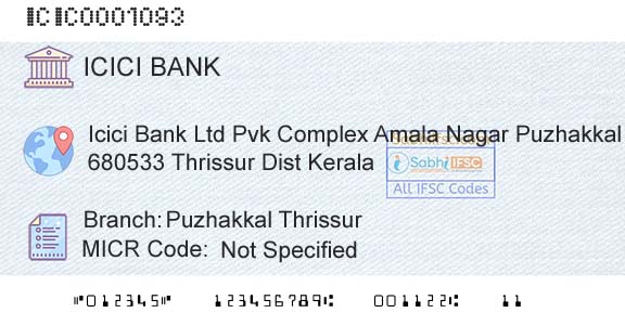 Icici Bank Limited Puzhakkal ThrissurBranch 