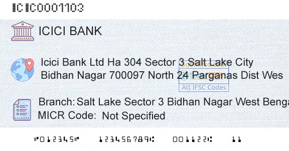 Icici Bank Limited Salt Lake Sector 3 Bidhan Nagar West BengalBranch 