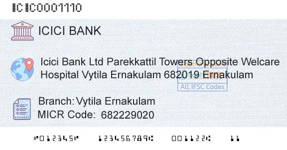 Icici Bank Limited Vytila ErnakulamBranch 