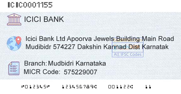 Icici Bank Limited Mudbidri KarnatakaBranch 