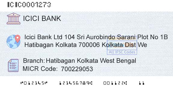 Icici Bank Limited Hatibagan Kolkata West BengalBranch 