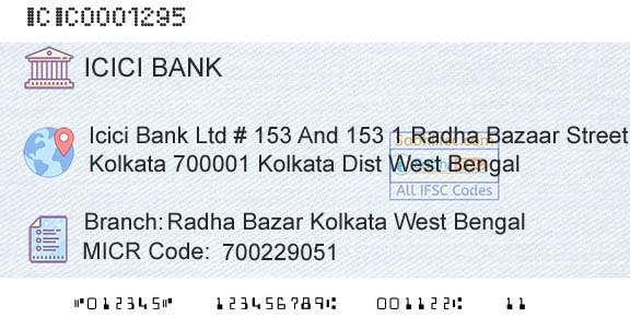 Icici Bank Limited Radha Bazar Kolkata West BengalBranch 