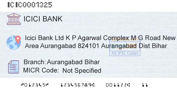 Icici Bank Limited Aurangabad BiharBranch 
