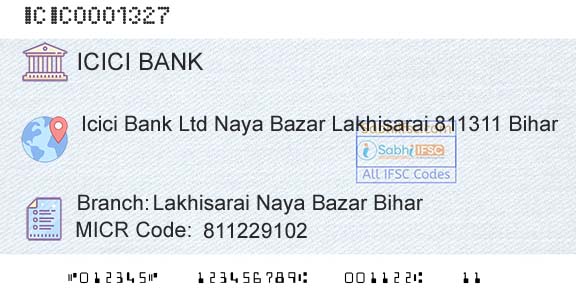 Icici Bank Limited Lakhisarai Naya Bazar BiharBranch 