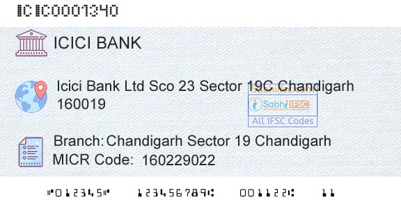 Icici Bank Limited Chandigarh Sector 19 ChandigarhBranch 