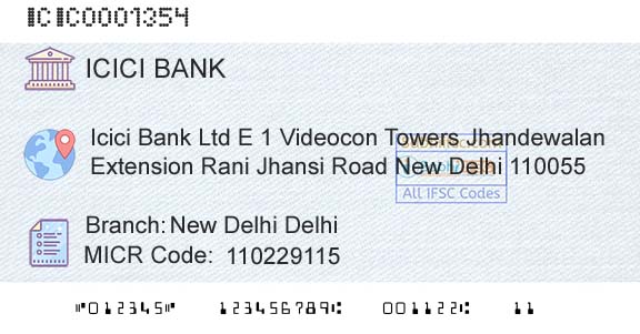 Icici Bank Limited New Delhi DelhiBranch 