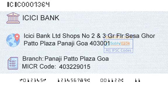 Icici Bank Limited Panaji Patto Plaza GoaBranch 