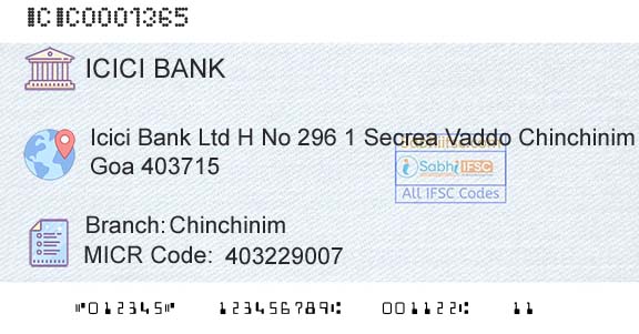 Icici Bank Limited ChinchinimBranch 