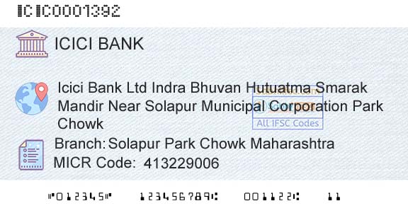 Icici Bank Limited Solapur Park Chowk MaharashtraBranch 